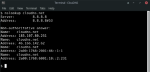 Which command is used to find IP address with FQDN?