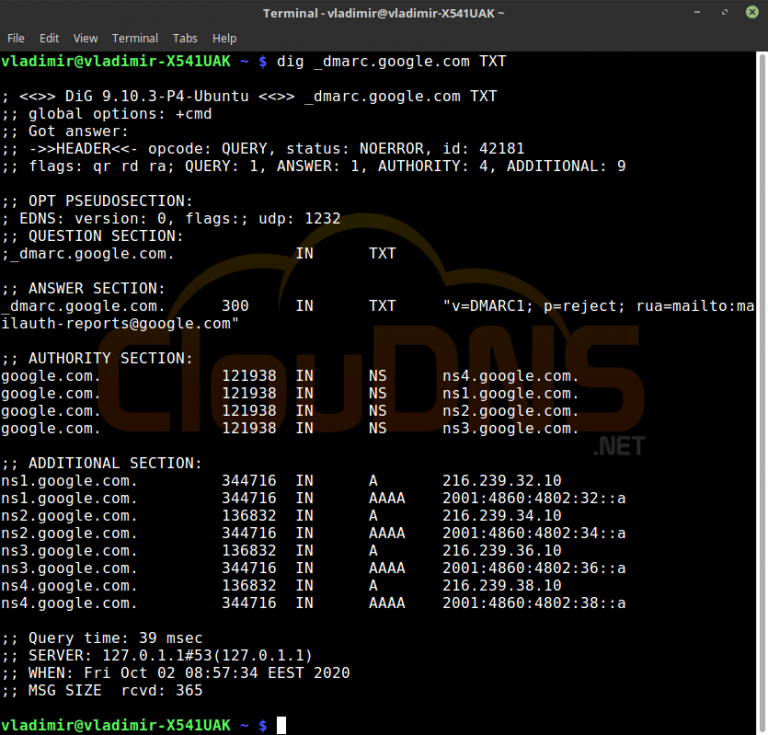 Dig Command In Linux With Examples (dns Lookup) Linuxize