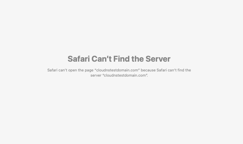 Safari NXDOMAIN