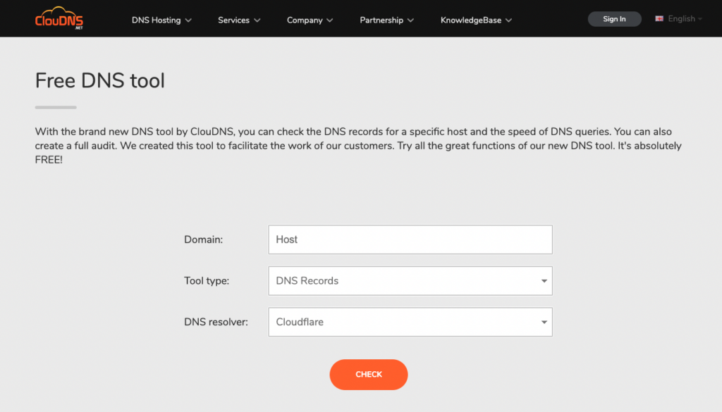 Free DNS tool