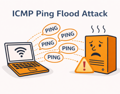 ICMP ping flood attack